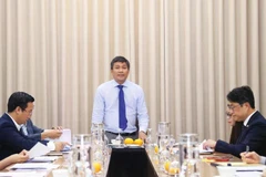 越南外交部常务副部长阮明宇在座谈会上发表讲话。图自越通社