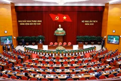 越共十三届十五中全会闭幕式。图自越通社