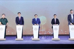 2025年5月21日,越南政府总理范明政出席兴安省生态旅游及高尔夫球场项目奠基仪式。图自越通社