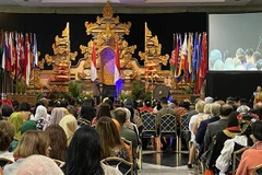 越南驻印尼大使馆参加在雅加达举行的国际慈善义卖活动