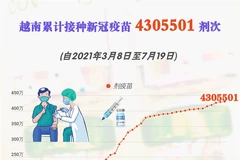 互动图表： 越南接种新冠疫苗人数超过430多万人