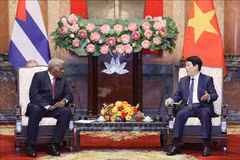 越南国家主席梁强会见古巴全国人民政权代表大会主席埃斯特万·拉索·埃尔南德斯 图自越通社