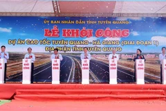 越南政府副总理黎明慨出席宣光-河江高速公路开工仪式