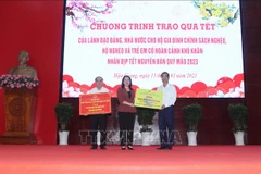 越南国家副主席武氏映春向后江省优抚家庭和贫困户发放春节慰问品