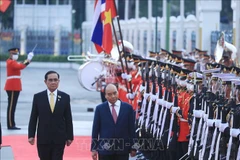 越南国家主席阮春福夫妇正式访问泰国的欢迎仪式