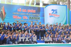 胡志明市6万多名大学生参加2018年蓝色夏天志愿服务战役出征仪式
