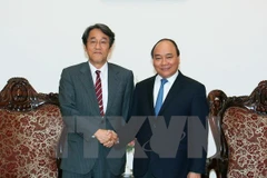 阮春福总理会见日本新任驻越大使梅田帮夫。（图片来源：越通社）