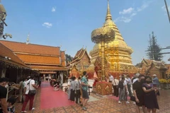 泰国清迈著名寺庙Phrathat Doi Suthep。图自越通社