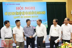 北江省人民委员会主席阮文灵和各投资商代表。（图片来源：bacgiang.gov.vn）