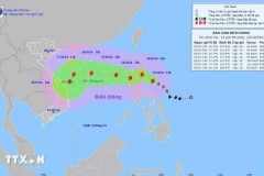 台风“潭美”路径。图自越通社