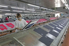 兴安省安美县安富纺织品服装公司生产链。图自越通社