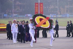 出席越共十三大的代表入陵瞻仰胡志明主席遗容