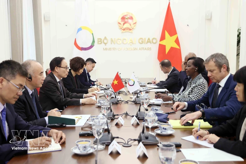 会谈现场。图自越通社