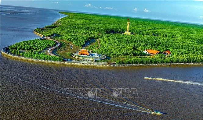 鸟瞰金瓯省的一角。图自越通社