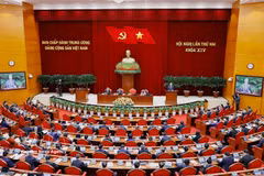 越南共产党第十四届中央委员会第二次全体会议进入第二个工作日。图自越通社