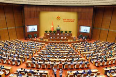资料图：越南第十五届国会第十次会议。图自越通社