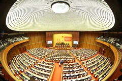 贯彻落实第79-NQ/TW号和第80-NQ/TW号决议全国会议。图自越通社