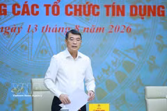 越南政府总理黎明兴在政府驻地主持同越南国家银行及信贷机构体系的工作会议。图自越通社