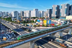 河内城铁吉灵—河东线。图自越通社