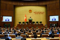 第十六届国会第一次会议在首都河内国会大厦隆重开幕。图自越通社