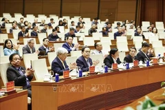 越共中央政治局委员、国会党委书记、国会主席陈青敏主持会议。图自越通社