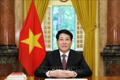越南国家主席梁强的贺词视频将继续在位于美国纽约的联合国总部展播。图自越通社