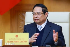 范明政总理在启动仪式上发表讲话。图自越通社