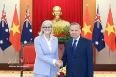 2025年9月，苏林会见对越南进行国事访问的澳大利亚总督萨曼莎·莫斯廷。图自越通社