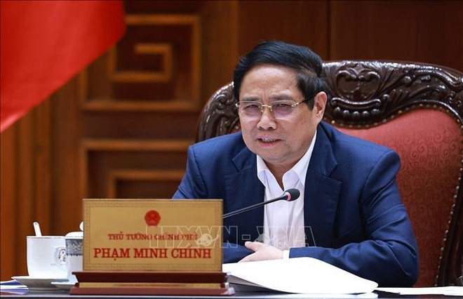 越南政府总理范明政在会议上发表讲话。图自越通社 pham-minh-chinh.jpg