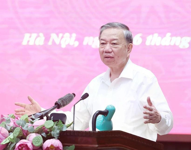 越共中央总书记苏林发表讲话。图自越通社 tong-bi-thu-to-lam-phat-bieu-anh-thong-nhat-ttxvn.jpg