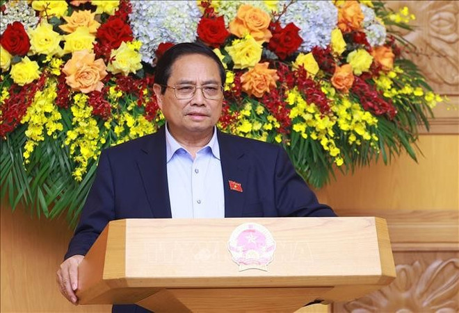 越南政府总理范明政在会议上发表讲话。图自越通社 hinh-anh-5.jpg