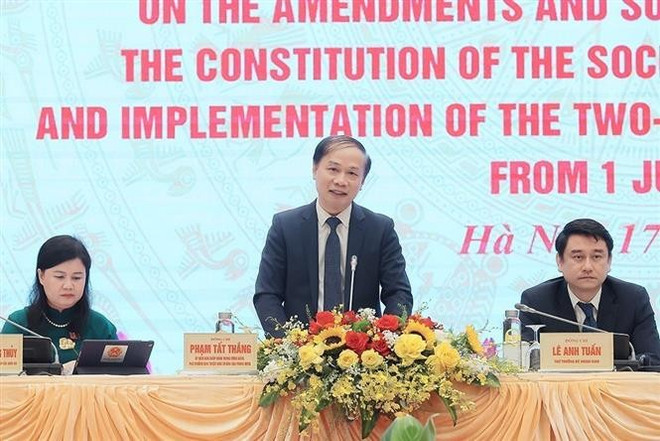 胡志明市科技局局长林廷胜发表讲话。图自越通社 hop-bao.jpg