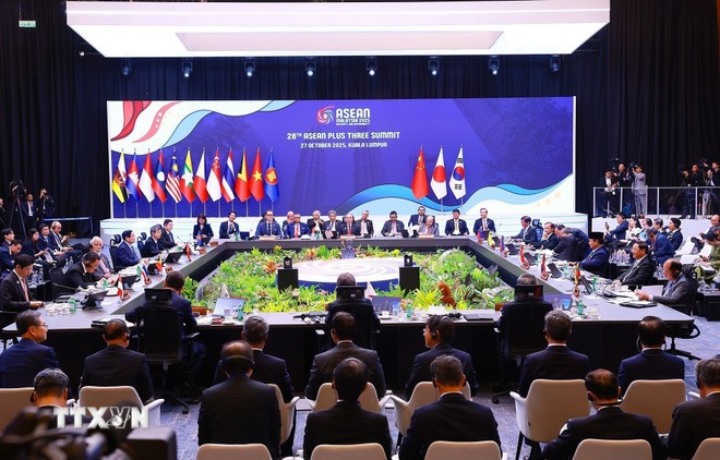 会议现场。图自越通社 thu-tuong-pham-minh-chinh-tham-du-hoi-nghi-cap-cao-asean-han-quoc-lan-thu-26-7-2707.jpg