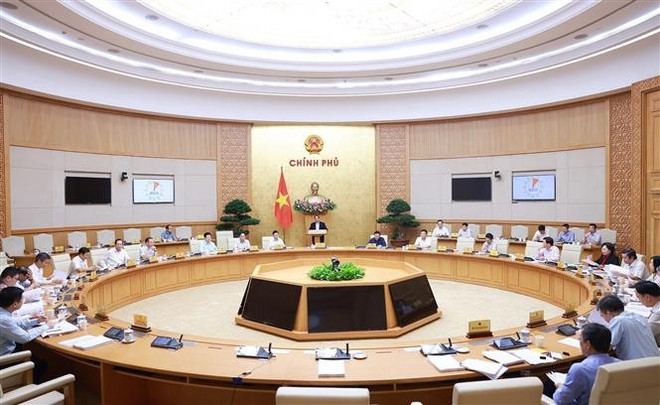 会议现场。图自越通社 vna-potal-thu-tuong-chu-tri-phien-hop-chinh-phu-chuyen-de-ve-xay-dung-phap-luat-thang-9-nam-2025-phien-thu-hai-8272865.jpg