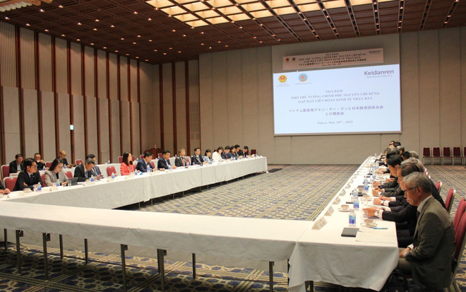 阮志勇还出席与日本经济团体联合会的圆桌座谈。图自越通社 vna-potal-pho-thu-tuong-nguyen-chi-dung-phat-bieu-tai-hoi-nghi-tuong-lai-chau-a-8064712.jpg