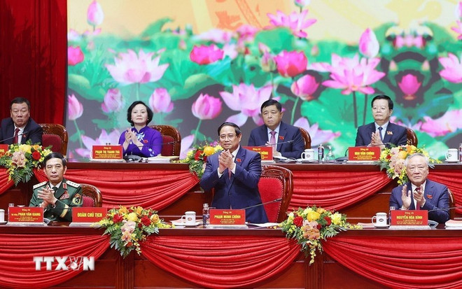 政府党委第一次代表大会(2025-2030年任期)隆重开幕。图自越通社 1.jpg