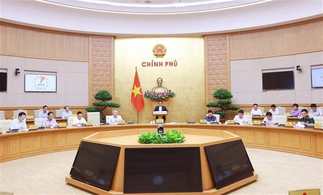 会议现场。图自越通社 vna-potal-thu-tuong-chu-tri-hop-chinh-phu-chuyen-de-ve-xay-dung-phap-luat-thang-5-nam-2025-8046751.jpg