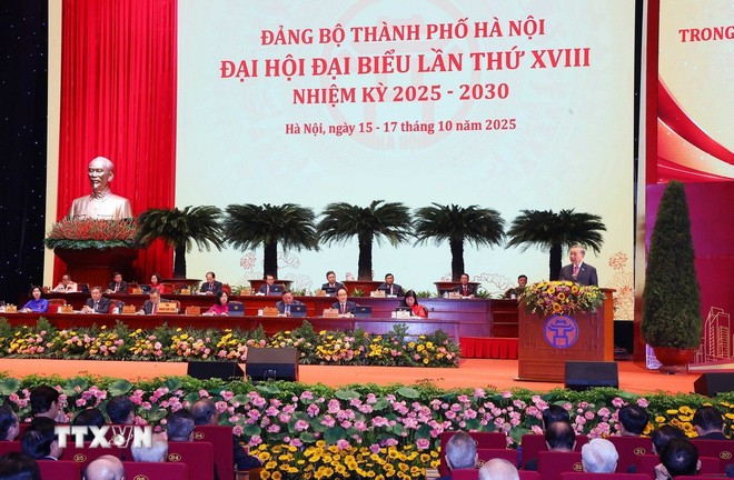 会议现场。图自越通社 khai-mac-dai-hoi-dang-bo-thanh-pho-ha-noi-tong-bi-thu-20.jpg