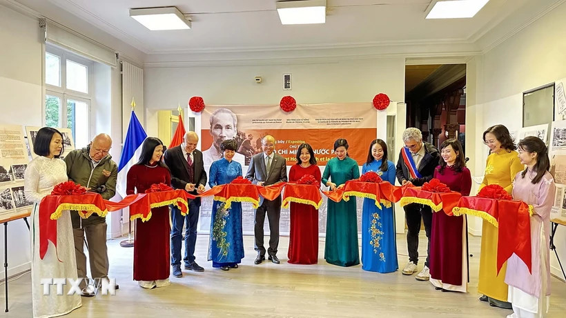 “胡志明与法国”展览会开幕式。图自越通社