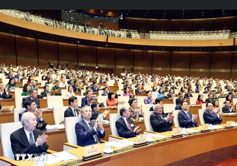 第十五届国会八次会议场景。图自越通社