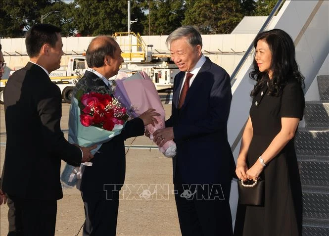 苏林总书记、国家主席和夫人抵达纽约，开始赴美出席未来峰会、第79届联合国大会一般性辩论和开展各项活动之行 图自越通社