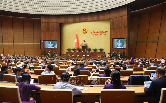 今日第十五届国会第八次会议进入最后一天日程。图自越通社