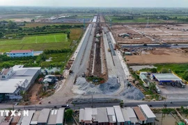 通往VSIP芹苴工业园区的道路与80号国道交汇处。图自越通社