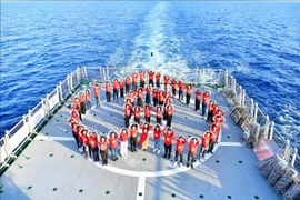 海外越侨代表合影。图自越通社