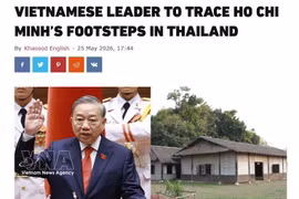 泰国《鲜新闻》（Khaosod）英文版刊发题为《越南领导人追寻胡志明主席在泰国的足迹》的文章。图自越通社