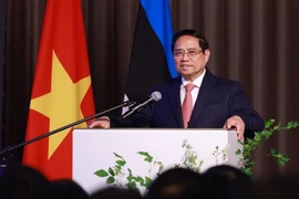 越南政府总理范明政出席了越爱亚企业座谈会并发表讲话。图自越通社