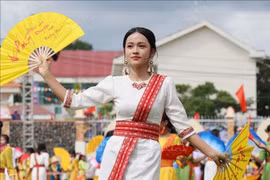 卡特节于10月20日下午在庆和省福友乡友德村体育场正式开幕。图自越通社