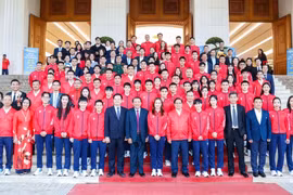 越南体育代表团出征第33届东运会。图自VOV
