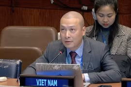 越南常驻联合国代表团副团长阮黄原公使与会。图自越通社
