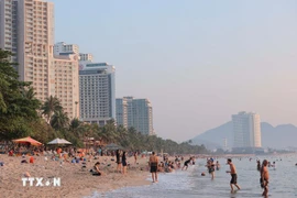 芽庄海滩碧海蓝天，绵延不绝，是众多俄罗斯游客前来休闲娱乐的热门目的地。图自越通社